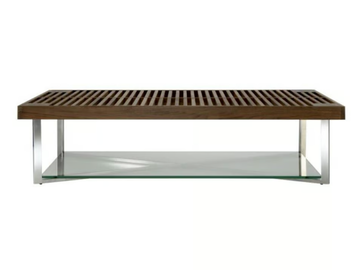 PONTON - Low rectangular walnut coffee table by Ligne Roset - view 2